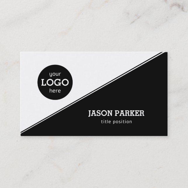 White And Black Business Card (Front)