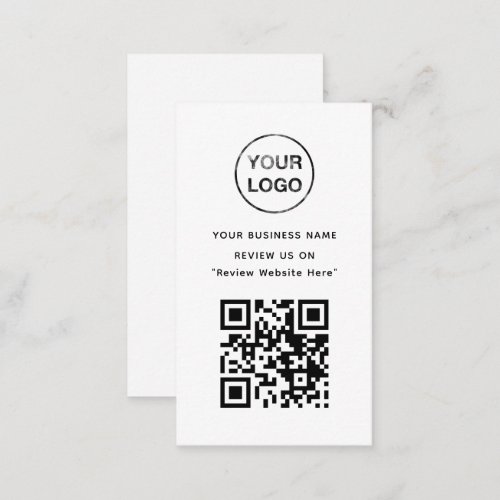 White and Black Business Review Card