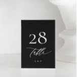 White and Black Calligraphy Modern Wedding Table Number<br><div class="desc">White and Black Calligraphy Modern Wedding Table Number - modern and impressive - part of a collection</div>