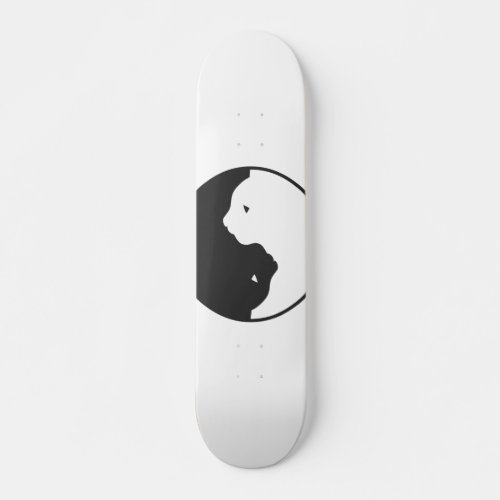 White and black cat harmony _ Choose back color Skateboard