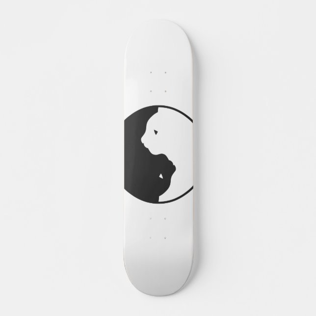White and black cat harmony - Choose back color Skateboard (Front)