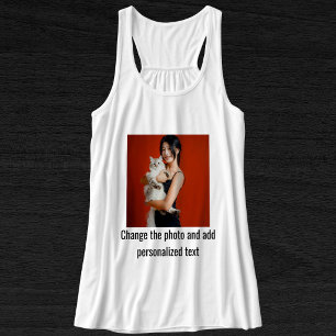 White And Black Cat Mom Family Pet Photo Custom Tank Top
