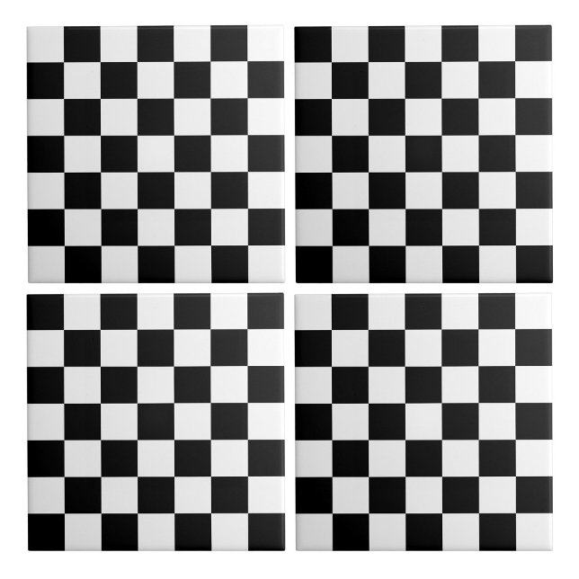 White and Black Checkered Ceramic Tile (White and Black Checkered Ceramic Tiles)