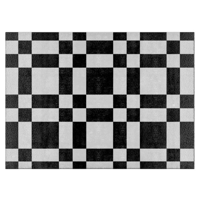 White and Black Checkered Cutting Board (Front)