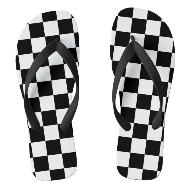checkered flip flops