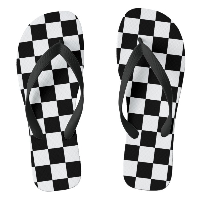 black and white checkered sandals