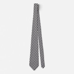 White and Black Checkered Neck Tie