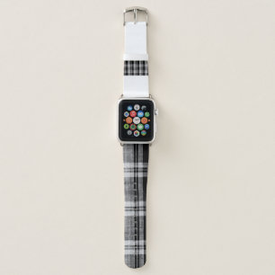 White and black checkered plaid fabric texture for apple watch band