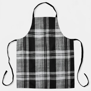 White and black checkered plaid fabric texture for apron