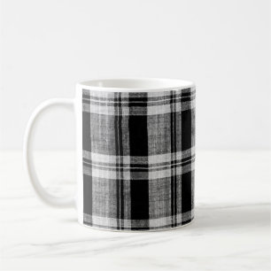 White and black checkered plaid fabric texture for coffee mug