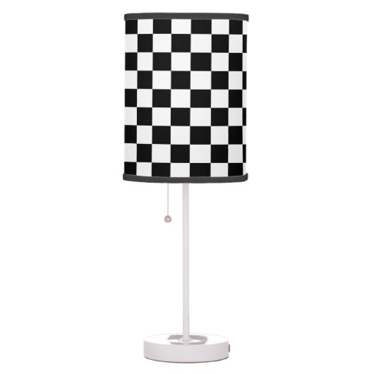 White and Black Checkered Shaded Lamp (Right)