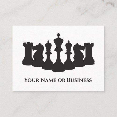 White and Black Chess Pieces Classic Business Card