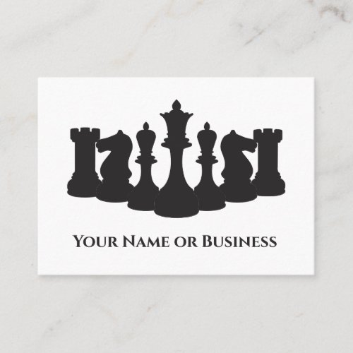 White and Black Chess Pieces Classic Business Card