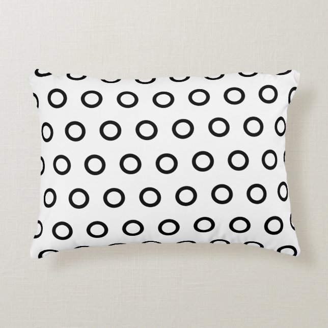 White and Black Circles Accent Pillow (Front)