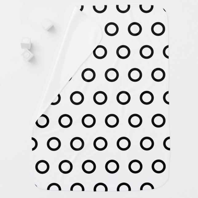White and Black Circles Baby Blanket (In Situ)