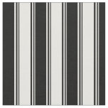 [ Thumbnail: White and Black Colored Striped Pattern Fabric ]
