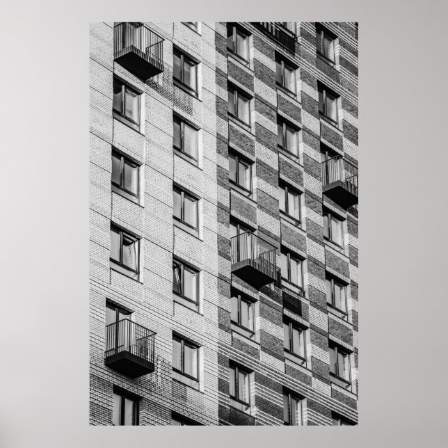 WHITE AND BLACK CONCRETE BUILDING POSTER (Front)
