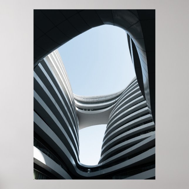 WHITE AND BLACK CONCRETE BUILDING UNDER BLUE SKY D POSTER (Front)