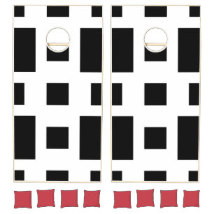 White And Black  Cornhole Set