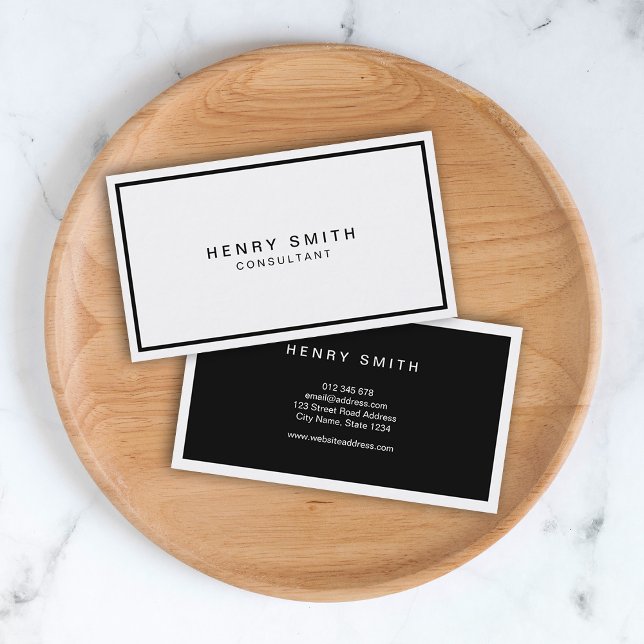 White and Black Corporate Modern Professional Business Card (Creator Uploaded)
