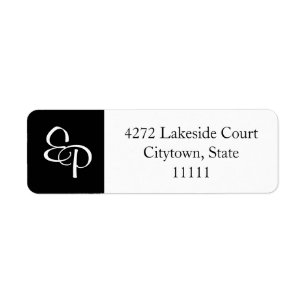 White and Black Couple Monogram Label