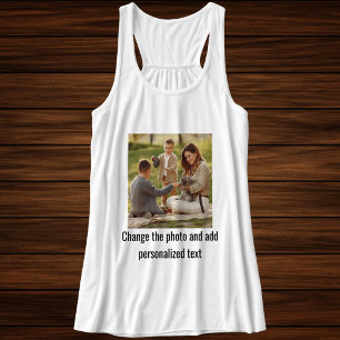 White And Black Custom Cat Mom Family Pet Photo Tank Top
