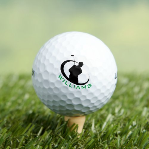 White and Black Custom Monogram Initial Golf Balls