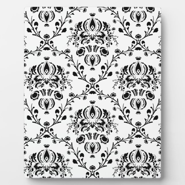 White and Black Damask Plaque (Front)