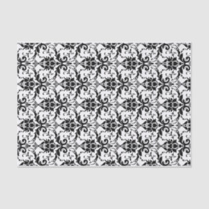 White and Black Damask tissue paper