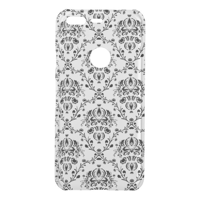White and Black Damask Uncommon Google Pixel Case (Back)
