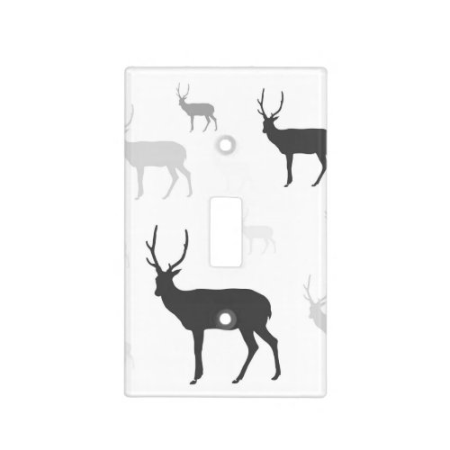 White and black deer silhouette throw pillow light switch cover