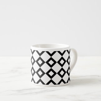 White and Black Diamond Pattern Espresso Cup