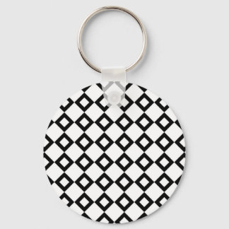 White and Black Diamond Pattern Keychain