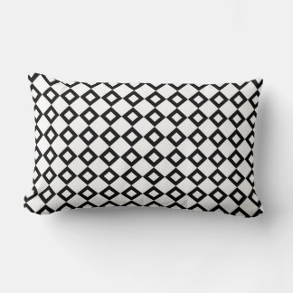 White and Black Diamond Pattern Lumbar Pillow