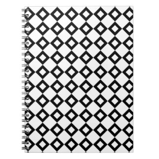 White and Black Diamond Pattern Notebook