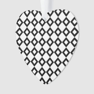 White and Black Diamond Pattern Ornament