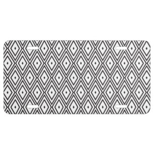 White and Black Diamonds License Plate