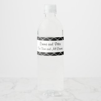 White and Black Diamonds Romantic Sentiment Water Bottle Label