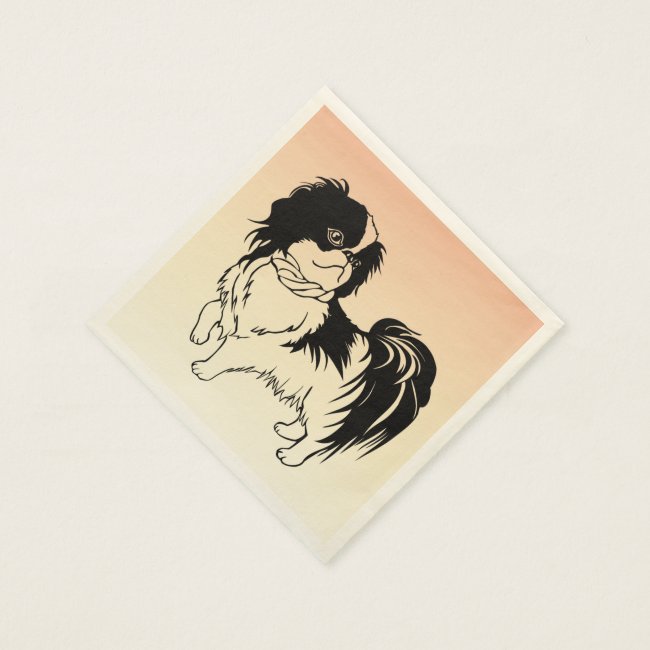 White and Black Dog on Orange Paper Napkins