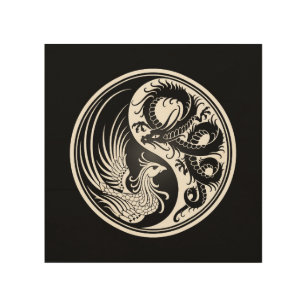 Impression photo for Sale avec l'œuvre « Dragon chinois noir et blanc » de  l'artiste Tijn-W-B