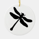 White And Black Dragonfly Ceramic Ornament at Zazzle