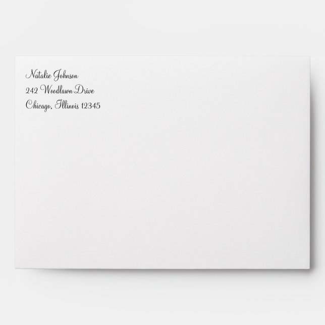 White and Black Envelope for 5"x7" Sizes (Front)