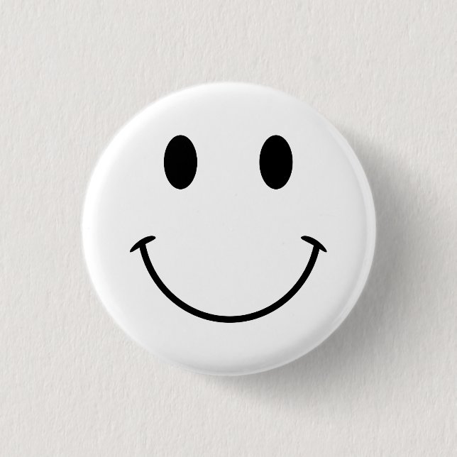 White and Black Face Pinback Button (Front)
