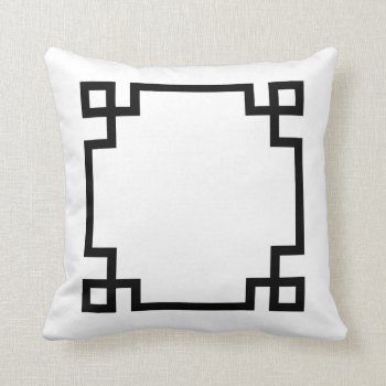 White And Black Greek Key Throw Pillow by cardeddesigns at Zazzle