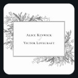 White and Black Greenery Wedding Envelope Stickers<br><div class="desc">This White and Black Greenery Wedding Envelope Stickers design offers a classic combination of simple minimalist typography with a neutral white and black color story and chic line art greenery. The moody leaf silhouette embellishments are artfully arranged to create a beautiful flowing shape that sets off the polished geometric elements,...</div>