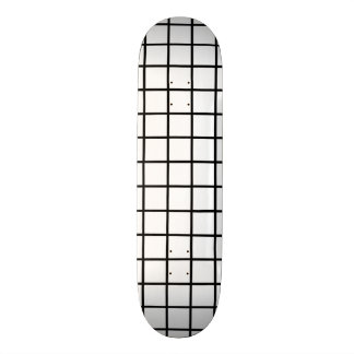 White and Black Grid Pattern Skateboard Deck