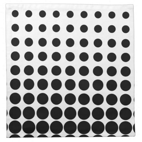 White and Black Halftone Dots Cloth Napkin