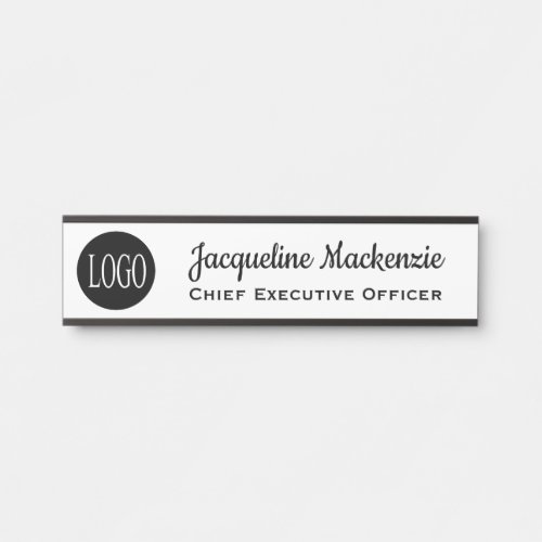 White and Black Hanging Office Door Sign Signs