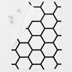 White and Black Honeycomb Baby Blanket