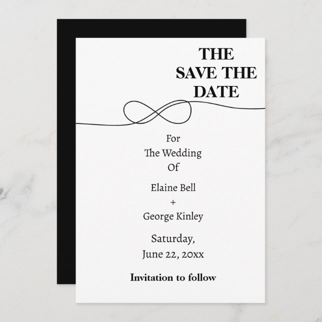 White and Black Infinity Save the date  (Front/Back)